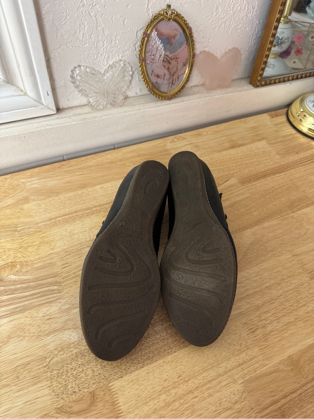 Dansko Black Leather Mary Jane Hidden Wedge Clogs EU 40 Comfort Shoes Y2K Comfy - Picture 8 of 13